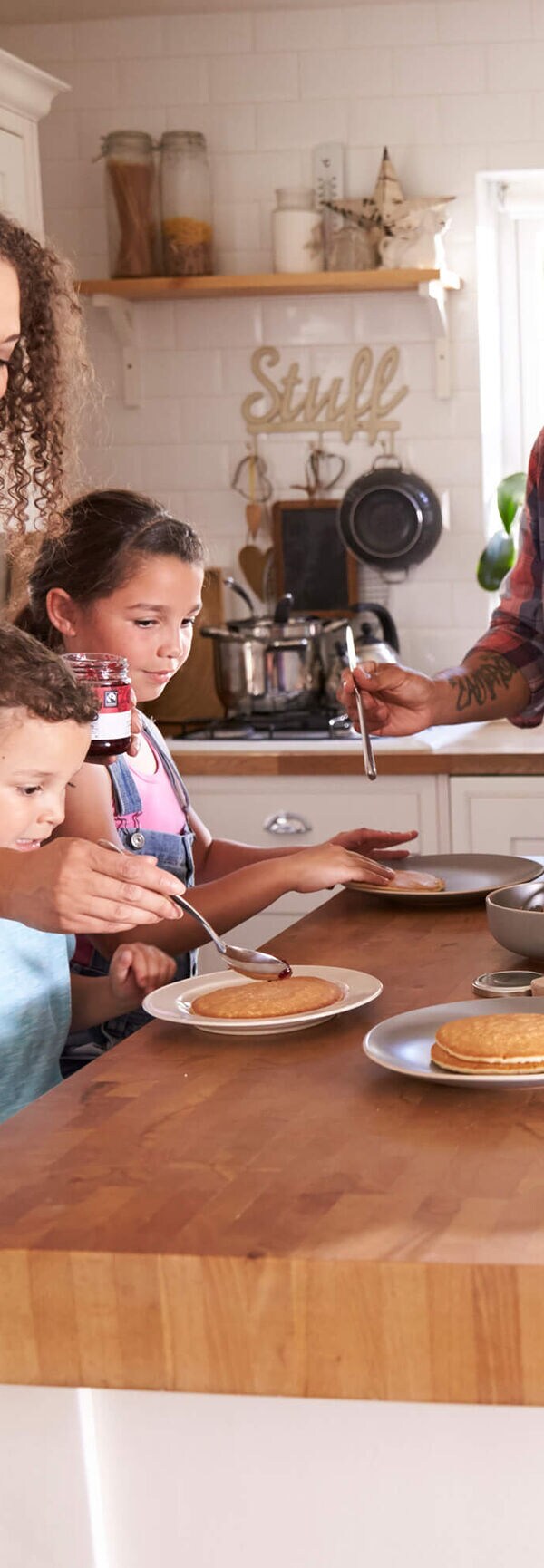 Family Enjoying Breakfast Together